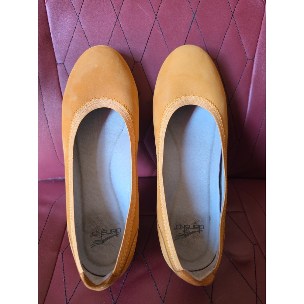 Dansko Kristen Ballet Flats Womens Size 38 Yellow Leather Upper